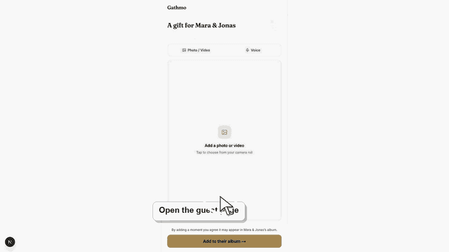 Gathmo dashboard preview for Audio recording does not start