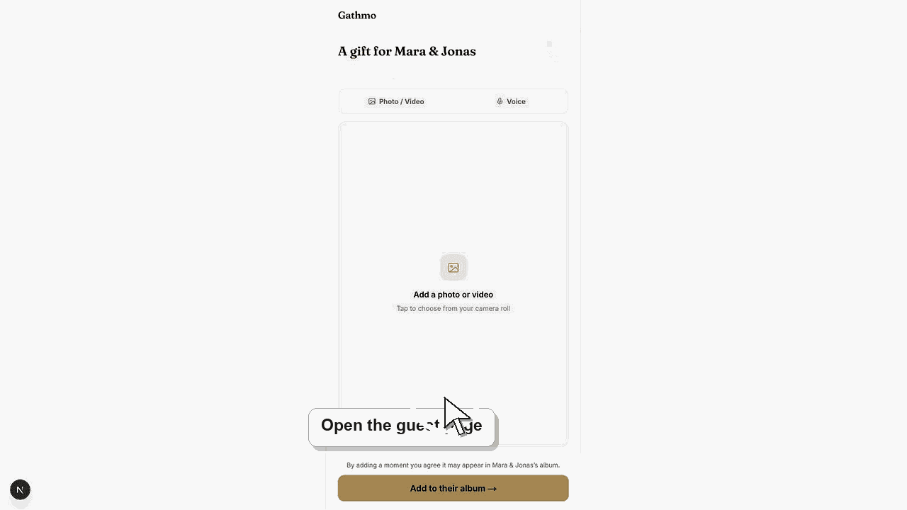 Gathmo dashboard preview for Audio recording does not start