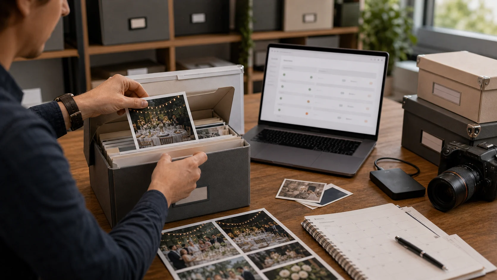 A timeline showing event photo album retention windows by plan, from 30 days to one year